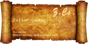 Zoller Csaba névjegykártya